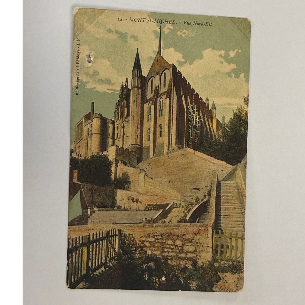 Vintage Mont-Saint-Michel Postcard France Edition Speciale a l'Abbaye Antique